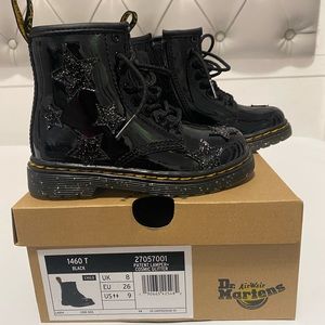 TODDLER 1460 GLITTER STAR PATENT LACE UP BOOT